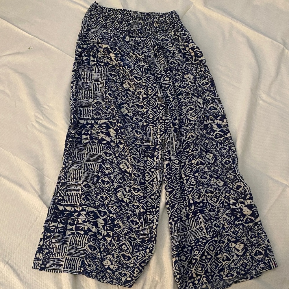 Bohemian Patterned Wide-Leg Pants